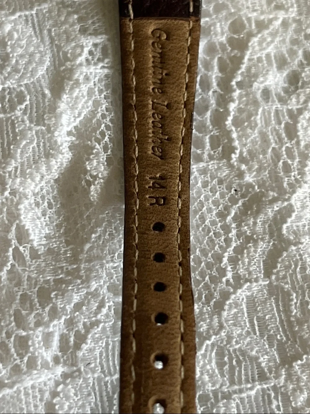 Jessica Simpson Gold Tone Cream Dial Watch with Brown Leather Strap